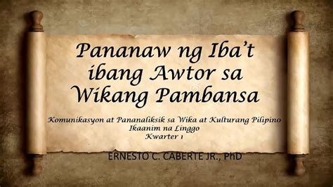 Ang wika ng pamahalaan pananaw at ambag sa wikang pambansa